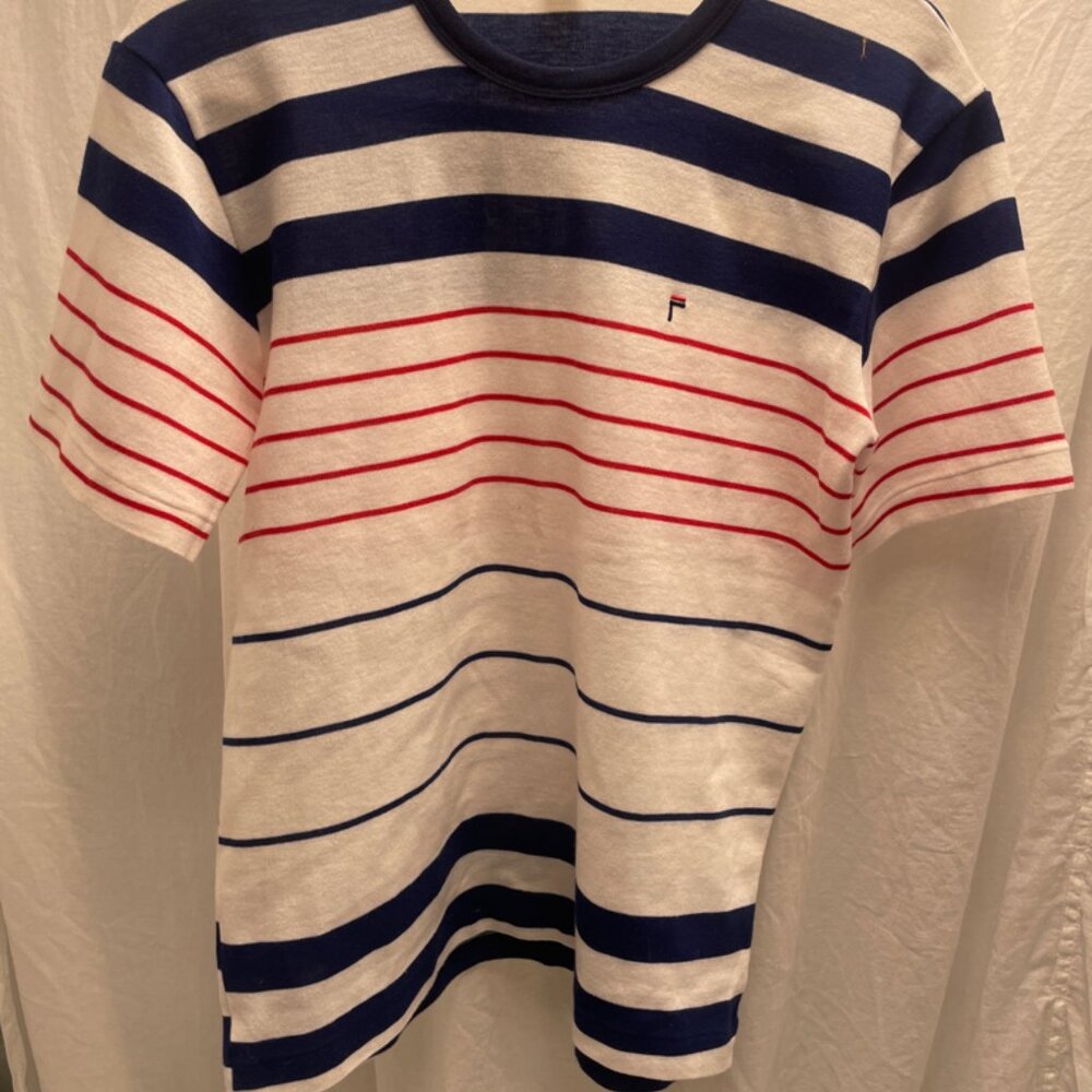 Vintage Fila shirt mens medium blue and red striped